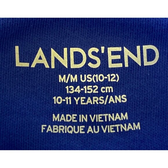 Lands End Kids Blue Polo Shirt M 10-12 Short Sleeve Cotton Classic Fit - Picture 4 of 6